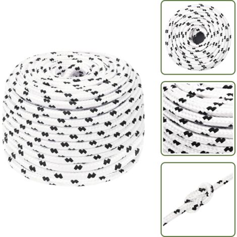 The Living Store Corda Intrecciata per Barca Bianca 10 mm x 25 m Poliestere - Corda per barca