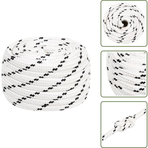 The Living Store Corda Intrecciata per Barca Bianca 18 mm x 25 m Poliestere - Corda poliestere