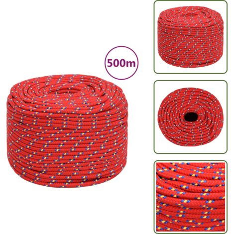 The Living Store Corda per barca Rossa 10 mm 500 m in Polipropilene - Corda in polipropilene
