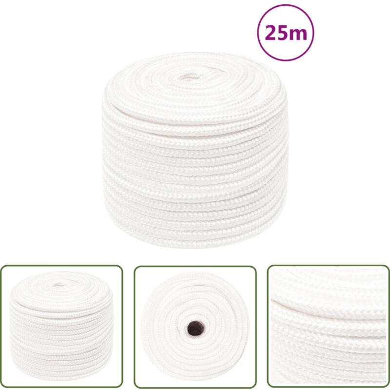 Corde de bateau Blanc complet 12 mm 25 m Polypropylène - Corde De Bateau - Corde Marine - Polypropylène - Corde Tressée - Amarrage - The Living Store