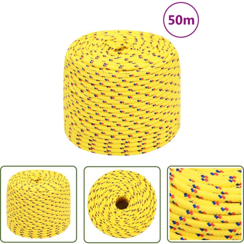 Corde de bateau Jaune 6 mm 50 m Polypropylène - Corde De Bateau - Corde Nautique - Polyester - Cordon Marin - Ligne De Pêche - The Living Store