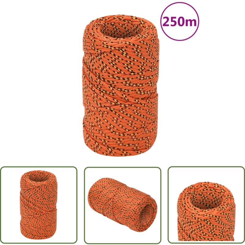 Corde de bateau Orange 2 mm 250 m Polypropylène - Corde De Bateau - Corde Polypropylene - Corde Marine - Amarrage - Voilier - The Living Store