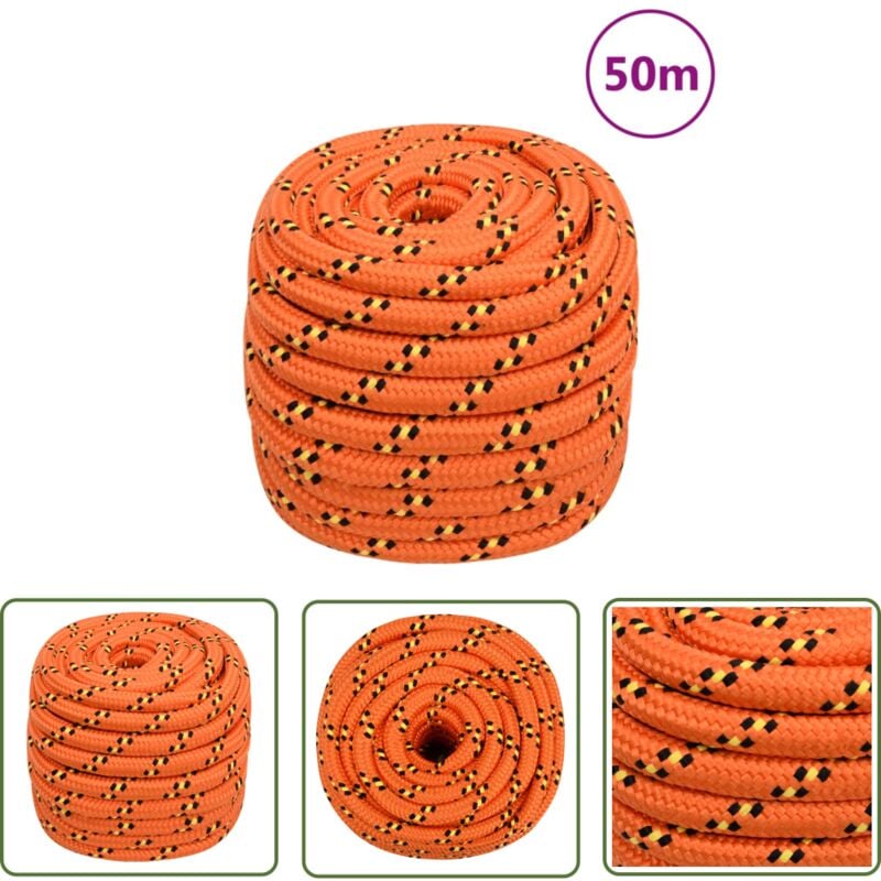Corde de bateau Orange 20 mm 50 m Polypropylène - Corde De Bateau - Corde Polypropylene - Corde Marine - Amarrage - Voilier - The Living Store