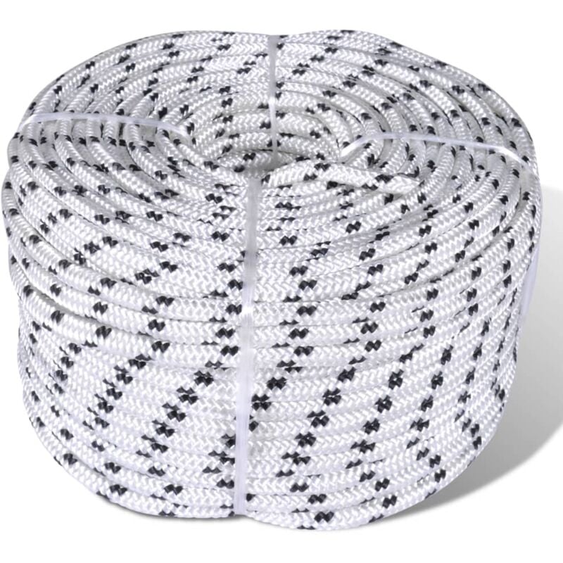 Corde de bateau tressée Polyester 6 mm 250 m Blanc - The Living Store
