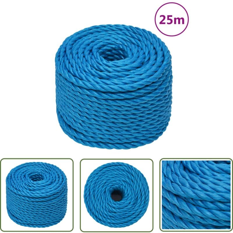 Corde de travail Bleu 14 mm 25 m Polypropylène - Corde De Travail - Corde Bleue - Corde Polypropylène - Corde Robuste - Corde Résistant Aux Uv - The