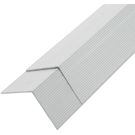 The Living Store Cornière de terrasse 5 pcs Aluminium 170 cm Argenté - Cornière De Terrasse - Angle De Terrasse - Finition Terrasse - Aluminium - Terrasse Extérieure