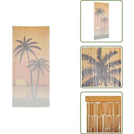 The Living Store Cortina de bambú para puerta contra insectos 90x200 cm - Insectos