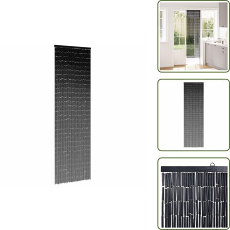 The Living Store Cortina para puerta insectos gris claro 56x185cm bambú - Mosquitera para puerta