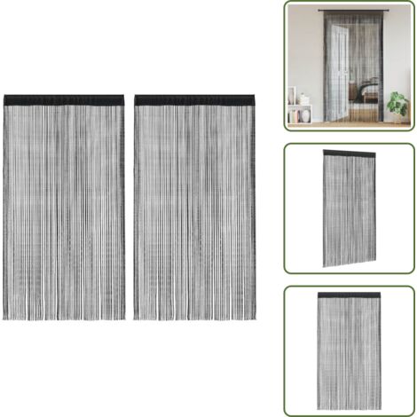 The Living Store Cortinas de flecos 2 piezas 100x250 cm negras - Cortinas negras