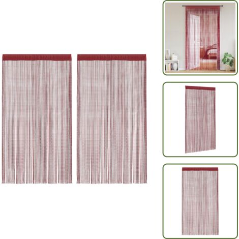The Living Store Cortinas de flecos 2 piezas 140x250 cm burdeos - Cortinas de puerta