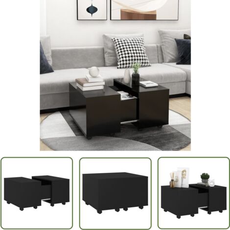 The Living Store Couchtisch Schwarz 60x60x38 cm Holzwerkstoff - Couchtisch - Wohnzimmertisch - Beistelltisch - Holzwerkstoff - Schwarz