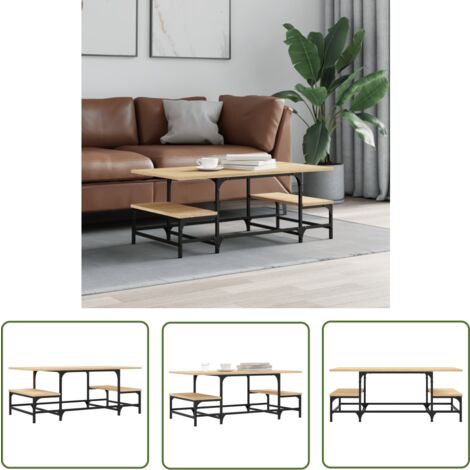 The Living Store Couchtisch Sonoma-Eiche 100x50,5x40 cm Holzwerkstoff - Couchtisch - Wohnzimmerstil - Holzwerkstoff - Sofa Tisch - Esszimmertisch