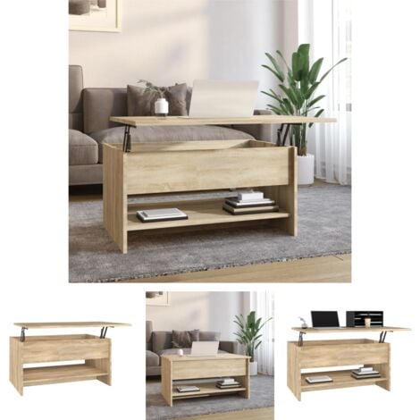 The Living Store Couchtisch Sonoma-Eiche 80x50x40 cm Holzwerkstoff - Couchtische