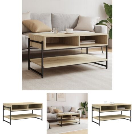 The Living Store Couchtisch Sonoma-Eiche 90x50x45 cm Holzwerkstoff - Couchtische