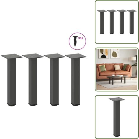 The Living Store Couchtischbeine 4 Stk. Anthrazit 42-44 cm Stahl - Couchtischbein