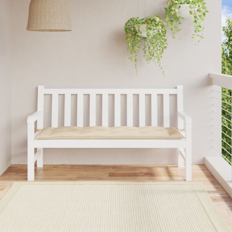 Coussin de banc de jardin beige 150x50x7 cm tissu oxford - The Living Store - Beige