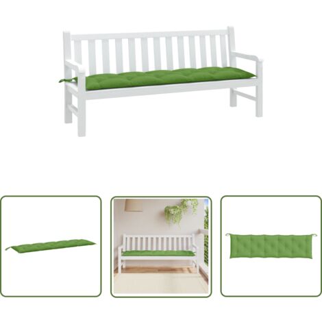 The Living Store Coussin de banc de jardin vert mélangé 180x50x7 cm tissu - Coussin De Banc - Coussin D'extérieur - Coussin Jardin - Décoration Intérieur - Coussin Confortable