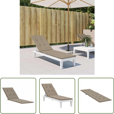 The Living Store Coussin de chaise de terrasse taupe (75+105)x50x4 cm - Coussin De Chaise Longue - Coussin De Terrasse - Coussin Exterieur - Coussin Design - Coussin Confortable