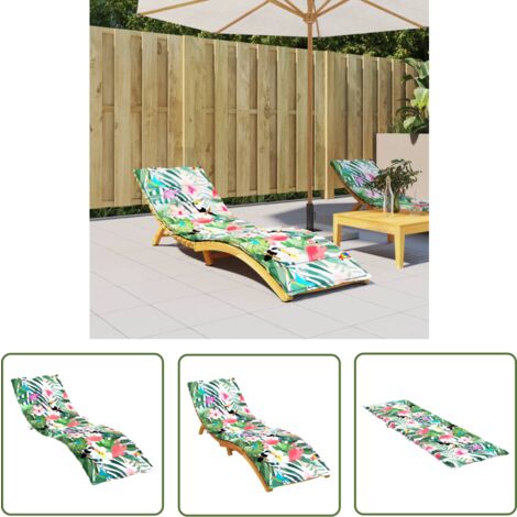 The Living Store Coussin de chaise longue multicolore tissu oxford - Coussin De Chaise Longue - Coussin D'extérieur - Coussin Décoratif - Coussin Multicolores - Coussin Imperméable
