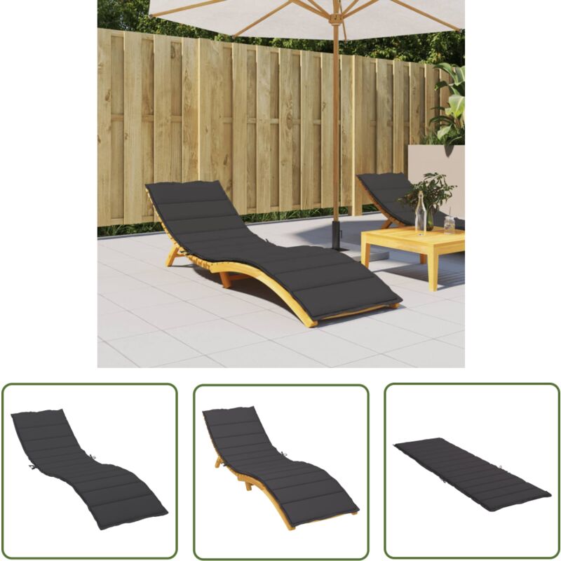 Maison Exclusive - The Living Store Coussin de chaise longue noir 200x70x3 cm tissu oxford - Coussin De Chaise Longue - Coussin D'extérieur - Coussin