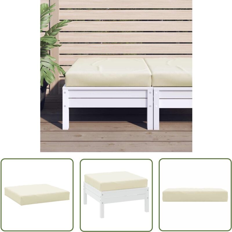 The Living Store - Coussin de palette crème 60x60x8 cm tissu oxford - Coussin Exterieur - Coussin Patio - Coussin Design - Coussin Confortable