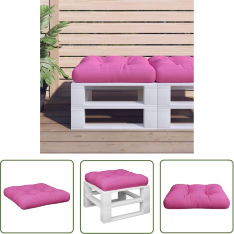 The Living Store Coussin de palette Rose 50x50x12 cm tissu - Coussin Exterieur - Coussin Patio - Coussin Jardin - Coussin Design - Coussin Rose