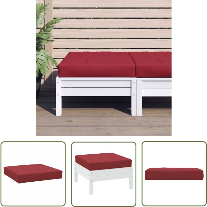 The Living Store - Coussin de palette rouge bordeaux 60x60x8 cm tissu oxford - Coussin Exterieur - Coussin Patio - Coussin Décoratif - Coussin