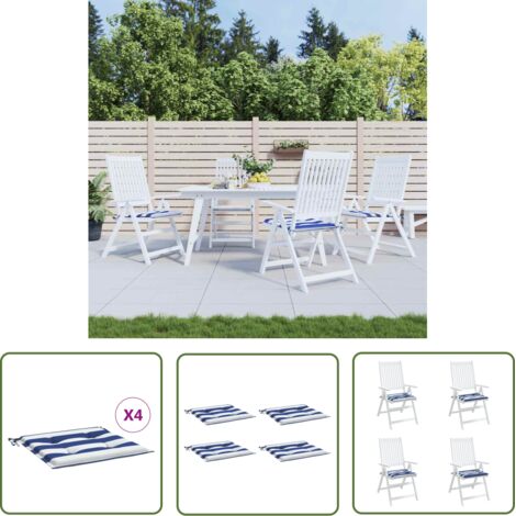 The Living Store Coussins de chaise de jardin lot de 4 50x50x3 cm - Coussin De Chaise - Coussin Exterieur - Coussin Jardin - Coussin Confortable - Coussin Design