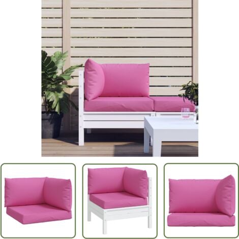 The Living Store Coussins de palette lot de 3 rose tissu Oxford - Coussin Chaise - Coussin Canapé - Coussin Exterieur - Coussin Décoratif - Coussin Confortable