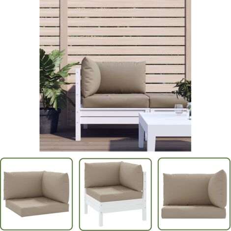 The Living Store Coussins de palette lot de 3 taupe tissu oxford - Coussins De Patio - Coussins Exterieurs - Coussins Décoratifs - Coussins Confortable - Taupes