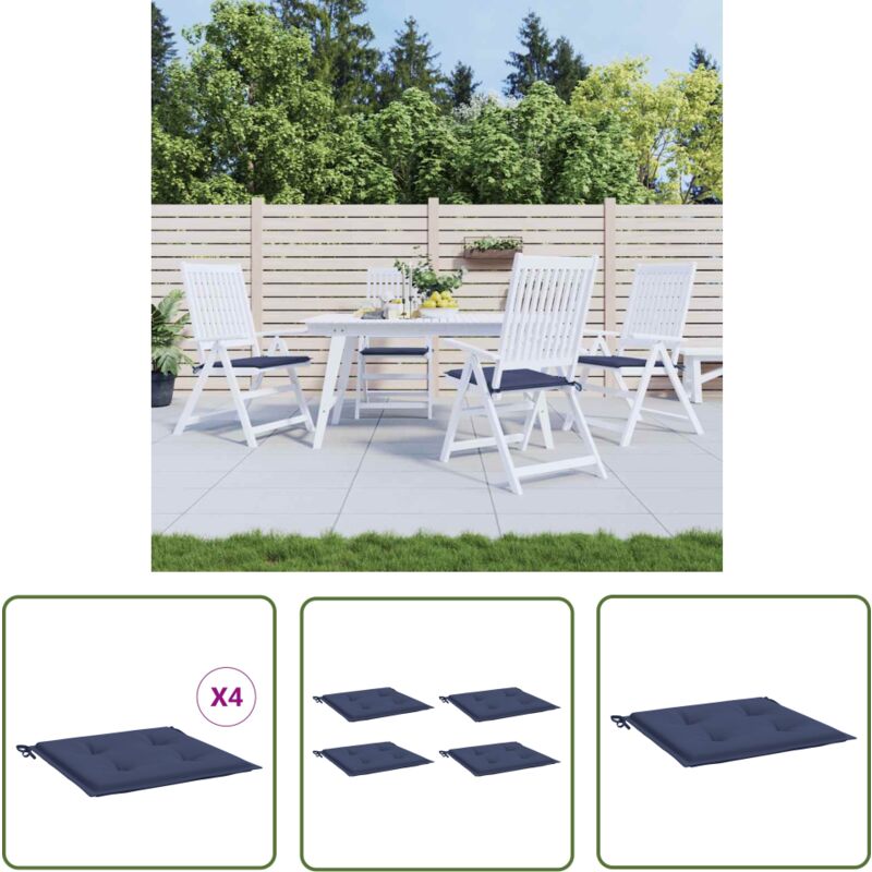 The Living Store - Coussins de palette lot de 4 bleu marine 50x50x3cm tissu oxford - Coussin De Terrasse - Coussin D'extérieur - Coussin Confortable