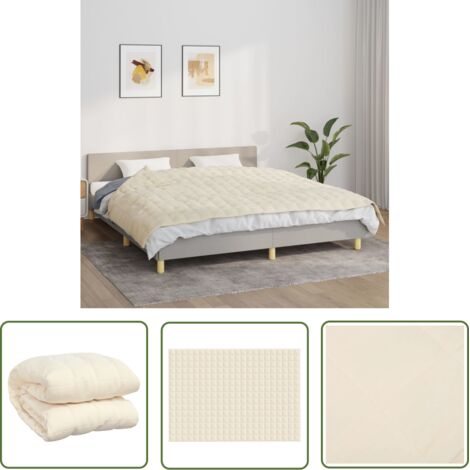 The Living Store Couverture lestée Crème clair 155x220 cm 11 kg Tissu - Couverture Lestée - Couverture Poids - Relaxation - Sommeil Profond - Stress