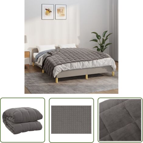 The Living Store Couverture lestée Gris 150x200 cm 7 kg Tissu - Couverture Lestée - Couverture Poids - Literie Relaxante - Sommeil Profond - Réduction Stress