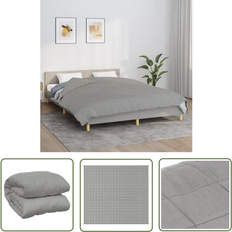 Couverture lestée Gris 200x220 cm 9 kg Tissu - Couverture Lestée - Couverture Poids - Literie - Sommeil Profond - Relaxation - The Living Store