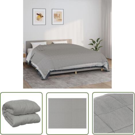 The Living Store Couverture lestée Gris 235x290 cm 15 kg Tissu - Couverture Lestée - Couverture Poids - Literie Relaxante - Sommeil Profond - Réduction Stress