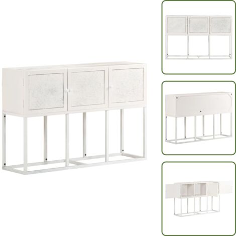 The Living Store Credenza 115x30x76 cm in Legno Massello di Mango - Arredamento rustico