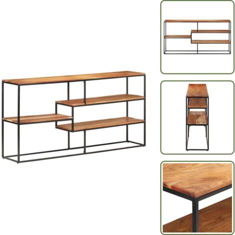 The Living Store Credenza 150x30x75 cm in Legno Massello di Acacia - Credenza industriale