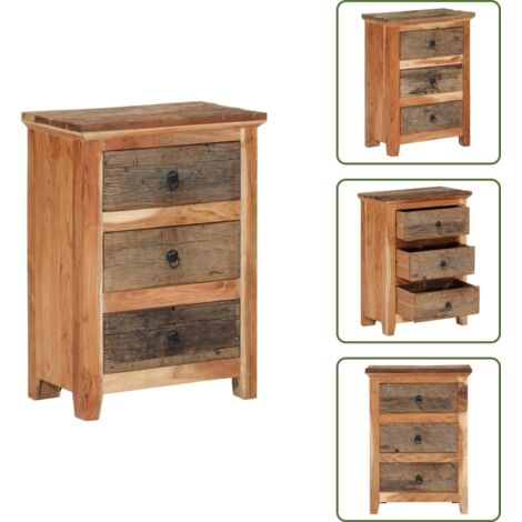 The Living Store Credenza 55x33x75 cm in Legno Massello di Acacia - Credenza in acacia