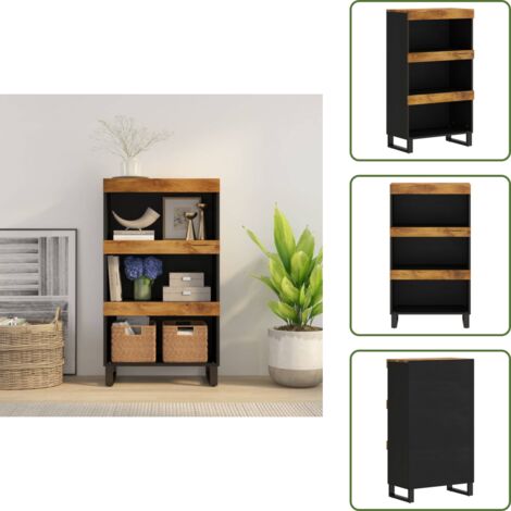 The Living Store Credenza 60x33x107 cm in Legno Massello di Mango - Credenza industriale