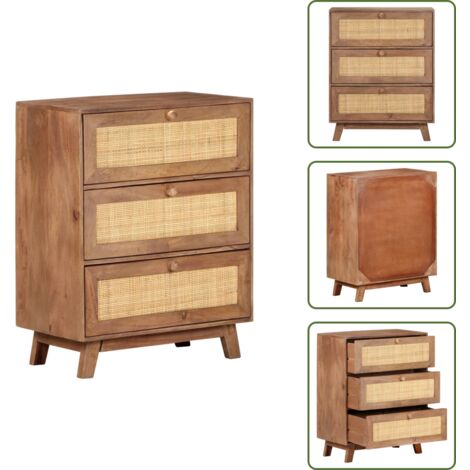 The Living Store Credenza 61x35x76 cm in Legno Massello di Mango - Credenza mango