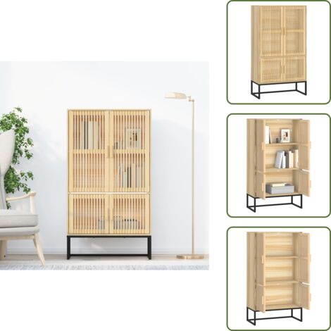The Living Store Credenza 70x35x125 cm in Legno Multistrato - Credenza moderna
