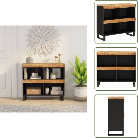 The Living Store Credenza 85x33x75 cm in Legno Massello di Mango - Credenza industriale