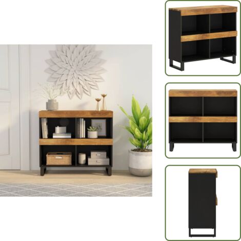 The Living Store Credenza 85x33x75 cm in Legno Massello di Mango - Credenza industriale