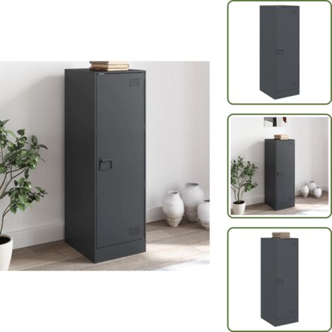 The Living Store Credenza Antracite 34,5x39x107 cm in Acciaio - Credenza antracite