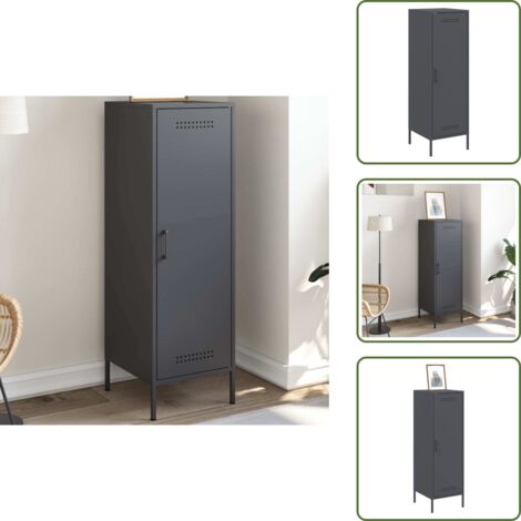 The Living Store Credenza Antracite 36x39x113 cm in Acciaio - Credenza industriale