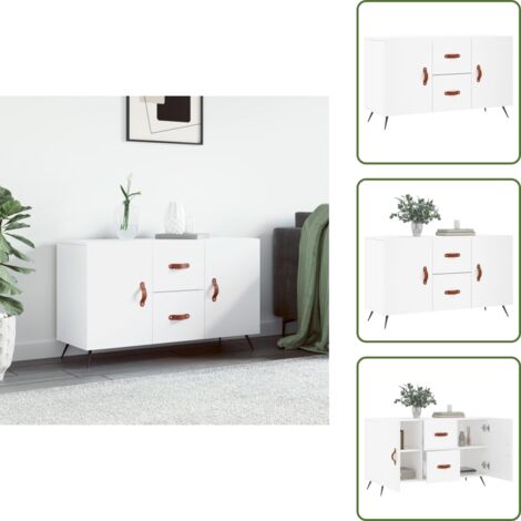 The Living Store Credenza Bianca 100x36x60 cm in Legno Multistrato - Credenza moderna