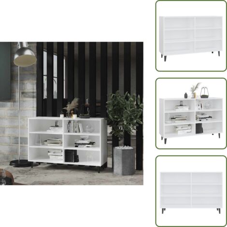 The Living Store Credenza Bianca 103,5x35x70 cm in Legno Multistrato - Credenza industriale