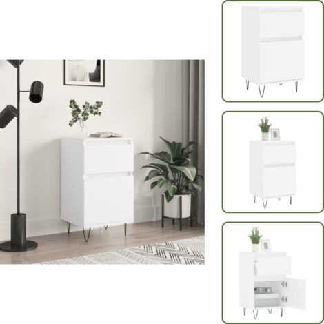 The Living Store Credenza Bianca 40x35x70 cm in Legno Multistrato - Credenza bianca