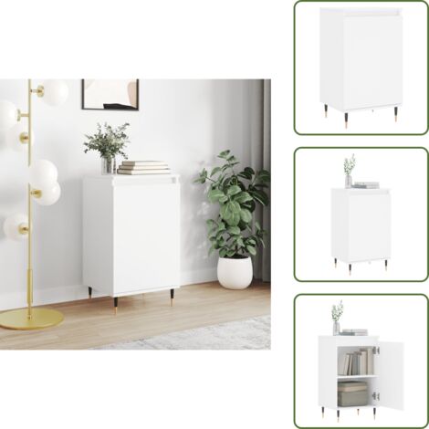 The Living Store Credenza Bianca 40x35x70 cm in Legno Multistrato - Credenza moderna