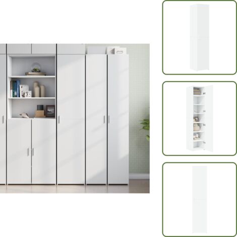 The Living Store Credenza Bianca 40x42,5x185 cm in Legno Ingegnerizzato - Credenza moderna